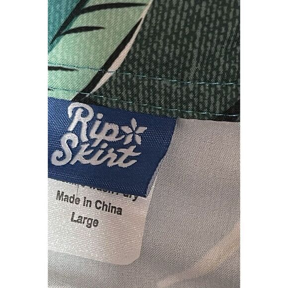 Ripskirt Hawaiian Green Floral Quick Dry Active Mini Wrap Skirt Women’s Size L - Picture 5 of 7